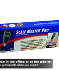 Scale Master Pro box for 7.3 Inch Digital Plan Measure With 72 Built In Scales for imperial and metric takeoffs, front view