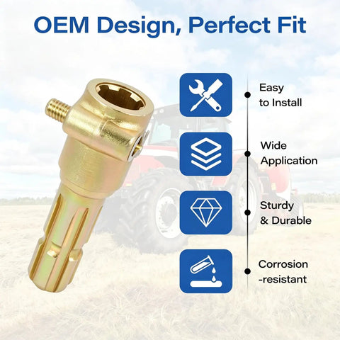 No Nonsense Workhorse Grade Heavy Duty PTO Extender For Tractors rugged cast steel 6 spline coupler attachment with easy install.