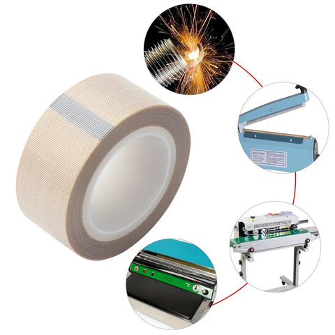 1 Inch PTFE Coated Fiberglass High Temperature Tape With Silicone Adhesive For Heat Sealers And Vacuum Machines 11 Yard Roll Nonstick