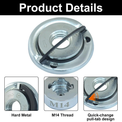 XLOCK M14 Thread Adapter Kit With Grinder Quick Change Nut for 22.23mm Arbor Saw Blades, stainless steel M14 detail