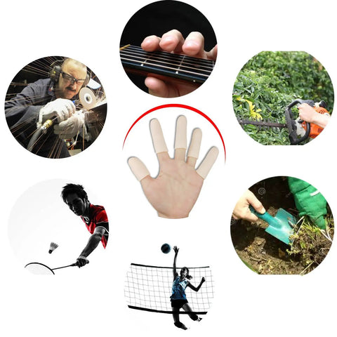 Gel Finger Cots 14 Piece Set Soft Gel Finger Sleeves For Trigger Finger Hand Eczema use in various activities collage