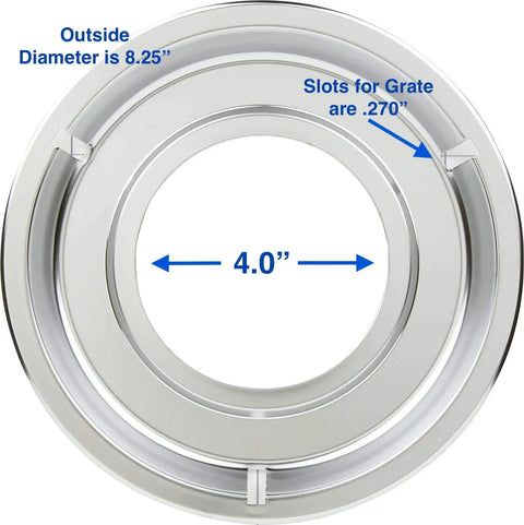 Replacement Round Gas Stove Drip Pans For Frigidaire And Tappan 4 Pack Made In USA, 8.25-inch diameter with 4-inch center