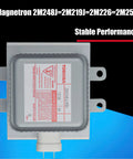 1000W Wind Cooling Microwave Magnetron Replacement 2M253J for Toshiba, front view with label and mounting brackets