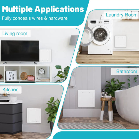 Breezy Peel And Stick Self Adhesive Access Panel 12X12 Plastic Wall Hole Cover for various room applications
