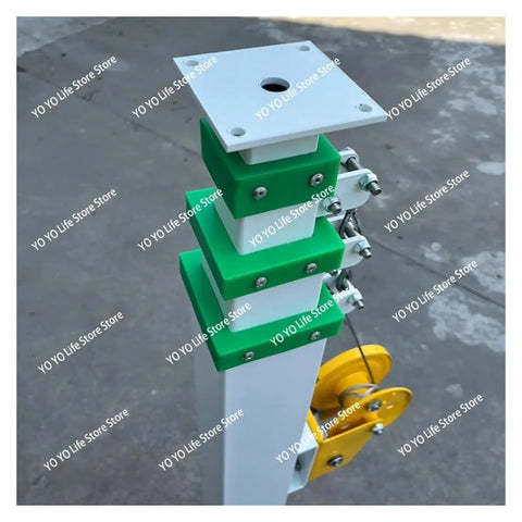 Close-up of Heavy Duty Telescopic Lifting Mast With Manual Hand Crank Winch for Site Lighting showing modular sections.
