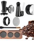 Crank Out Shop Quality Espresso Shots With This Premium 51Mm Tamper Set Including Seven Essential Tools A Smart Distribution Wand And Soft Counter Pad For Home Brewers.