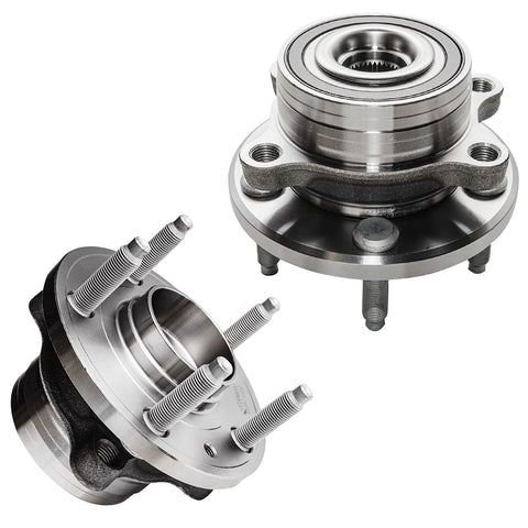 Wheel Bearing Hubs Assembly Front And Rear For Ford Explorer 2011-2019 And Police Interceptor Utility 2013-2019 4 Pack Replacement Kit With 5 Lug Hubs, showing metal hub assembly with bolts and ABS compatibility.