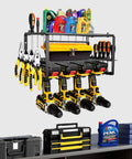 Heavy Duty Power Tool Organizer Wall Mount Shelf With Three Layers Iron Build 160 Lb Capacity Cordless Drill Hanger