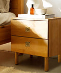 Wooden cabinet with Ring Plate Pulls Set Of 2 In Solid Brass For Cabinets And Furniture 2.36 Inches Wide, 2.36 Inches High And 0.74 Inches Deep