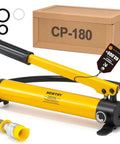 Hand Operated Hydraulic Pump for Lifting and Pressing, Manual Hydraulic Pump With 400cc Oil Capacity, yellow design, CP-180 box