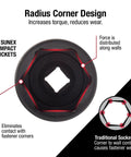 One Half Inch Drive Three Quarter Inch Extra Long Deep Impact Socket Built From Cr Mo Alloy Steel Radius Corner Design
