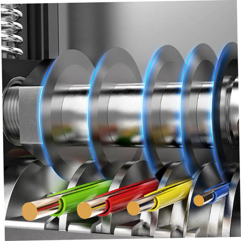 Close-up of Wire Stripping Machine Manual And Drill Powered For 3 To 17mm Copper Cable With Alloy Blades high speed tool.