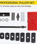 Universal Cylinder Liner Puller Tool Set For Auto And Diesel Engines, includes pull plates, rods, red case, fits 75-138mm