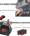 Tough As Nails Wood Sander With A Mighty 500 Watt Motor Vertical Oscillating Belt and Drum Kit showcasing adjustable sanding and removable sanding rings.