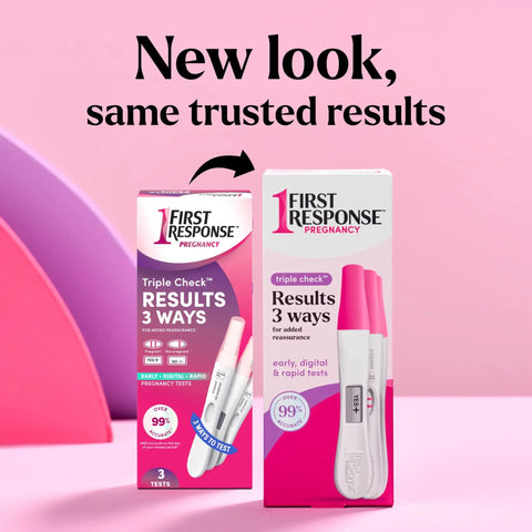 Triple Pack Pregnancy Test Kit With Early Result Digital Readout And Rapid Result Sticks Over Ninety Nine Percent Accuracy Detects All Forms Of HCG In About Three Minutes on boxed test kits