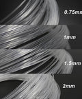 Different sizes of transparent End Glow PMMA Fiber Optic Roll Cable, including 0.75 millimeter diameter, for starlight kits decor.
