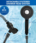High Pressure Rain Shower Head With Filters For Hard Water, Handheld Spray Attachment, hose and connector, 5-inch panel