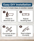 Easy DIY installation guide for Durable 47 Inch Acrylic Freestanding Bathtub In Gloss White Featuring A Sleek Oval Shape.