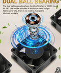 Slick Compact EC Cooling Fan 120V With Dual Ball Bearing showing inner mechanism and fan design for smooth airflow.