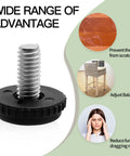 Beefy Stainless Steel Furniture Leveling Feet 5/16-18 Thread Adjustable Outdoor Levelers showing advantages like scratch prevention.