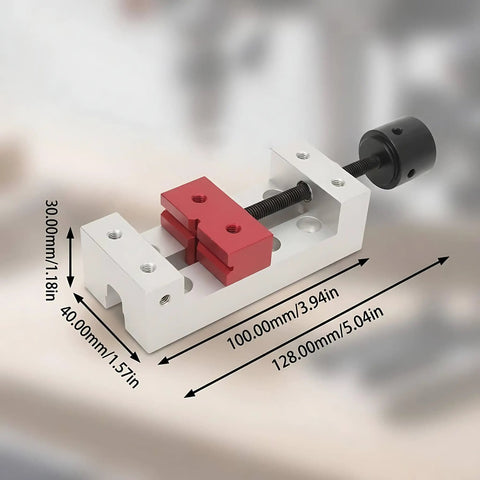 2 Inch Mini Drill Press Bench Vise Clamp with Aluminum Flat Jaw Opening 50mm Clamping Range for Woodworking DIY Carving Tabletop Projects