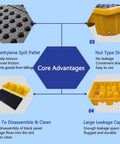 Core advantages of Nestable Oil Drums Spill Pallet With Leak Proof Tray In Bright Yellow for industrial use.