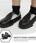 Heavy Duty Leather Steel Toe Overshoes For Work Boots With Adjustable Strap Built Tough Slip Resistant Sole Size 5 To 12 US