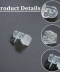 Real Deal 25 Pack Glass Retainer Clips With Screws For Cabinets Windows Doors And Mirrors Universal Clear Transparent Panel Hardware All Weather Zero Drama Install showcasing detailed clear clip with screw.