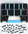 M6 Bolt Kit With Hex Socket Button Head Screws Nuts Washers And Lock Washers 655Pcs Grade 10 9 Alloy Steel Black Oxide in case