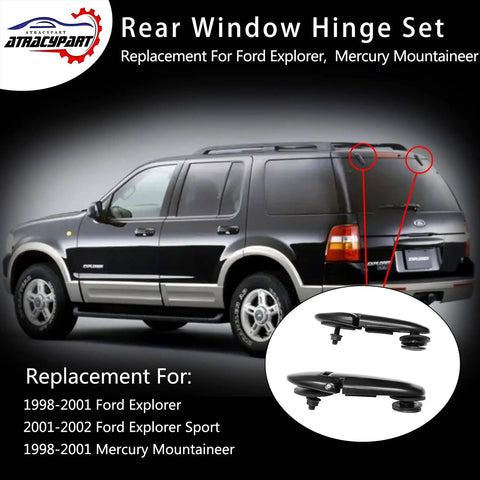 Rear Window Liftgate Hinge Set Right And Left Replacement For 1998 2002 Ford Explorer And 1998 2001 Mercury Mountaineer Plug And Play OE Style Glass Hinge Upgrade on SUV