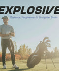 Golfer standing next to M5 Mens Golf Set With Driver Fairway Wood Hybrid Irons 5 PW Putter Stand Bag And 3 Headcovers All Graphite Shafts