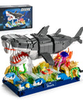Beefy Mechanical Shark Build Kit With 1031 Pieces For Adults And Teens, Movable Gear System With Poseable Mouth And Fins
