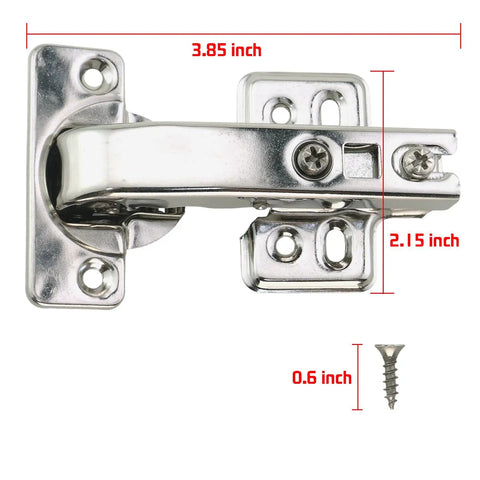 Two Pack Stainless Steel 90 Degree Hydraulic Cabinet Hinges With Soft Close Concealed Silent Flush Mount, size 3.85x2.15 inches