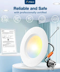Slick Finish 24 Pack Led Recessed Lighting Retrofit Can Downlights Adjustable Warm To Cool White Dimmable 5 And 6 Inch Compatible on display with certification.