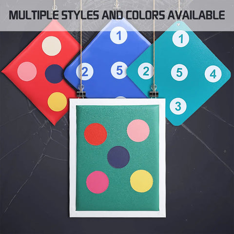 Multi-color wall-mounted fencing training targets for Saber Foil and Epee with five bullseyes, home gym gear, easy setup.