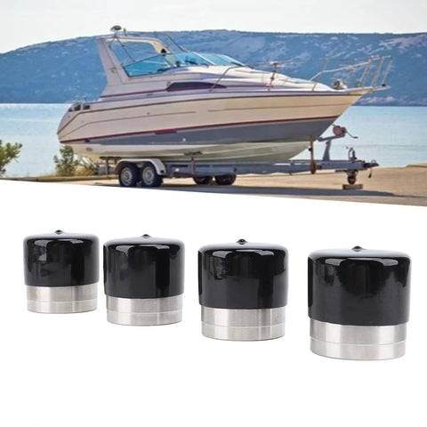 4 Pack Stainless Steel Boat Trailer Bearing Protector Caps With Dust Cover Dual Side Shielding 1.98 Inch Diameter Enhanced Guard