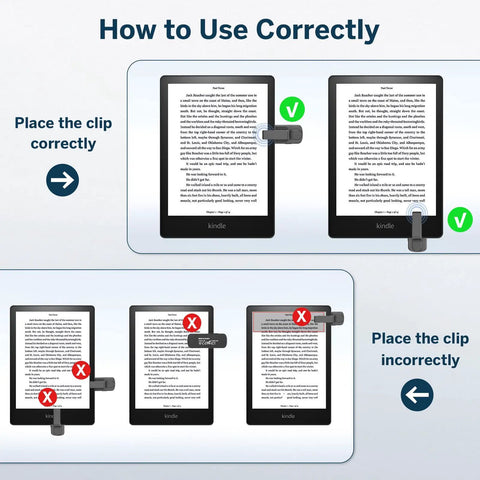 Diagram showing how to correctly attach Case Friendly Page Turner Ring Remote For Kindle iPad Kobo Tablets Hands Free Page Flipper