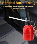 Rugged Pneumatic Cleaning Spray Gun With 6mm Nozzle And 750ml Aluminum Cup in hand, designed for cleaning car interiors.