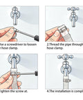 Installation guide for All In One Heavy Duty Stainless Steel Hose Clamp Kit with 24 Adjustable Worm Gear Clamps 6 to 76mm.