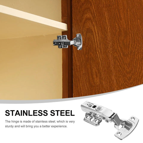 Heavy duty cabinet door hinges on wooden cupboard
