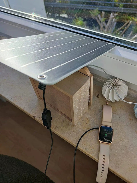 6W USB Solar Panel Mini for Phones and Gadgets on windowsill, charging a smartwatch, IP67 Waterproof Monocrystalline Module DIY Kit with PET cover