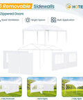 10x20 Ft Outdoor Party Tent Canopy With 6 Removable Sidewalls, 2 Zipper Doors, and Steel Frame for Outdoor Parties