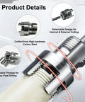 Close-up of 3 In 1 PVC Pipe Threader Kit With Dual Internal And External Threading Drill Powered Easy Cut Tool Set for PVC pipes.
