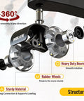 Close-up of Dead Quiet Two Inch Office Chair Casters Fit Ikea 1Kea with heavy duty bearing and rubber wheels for smooth 360 swivel.