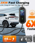 Level 2 EV Charger 40 Amp Portable 110 240V With 30ft Cable NEMA 14 50P Plug In Home EV Charging Station For SAE J1772 EVs