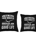 Soaring Sailplane Pilot Throw Pillow For Aviation Enthusiasts with glider print and humorous text on black cushion