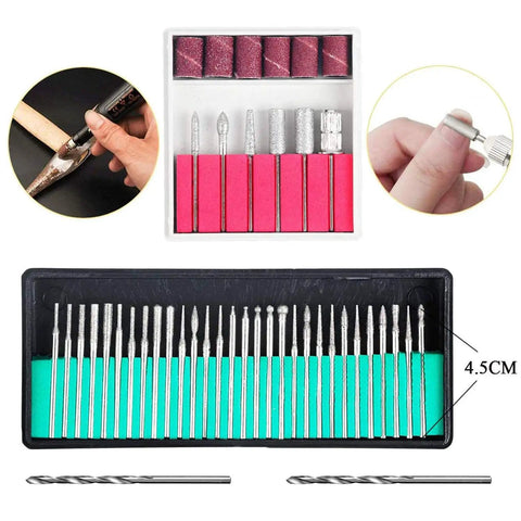 All In One Corded Engraving Tool Kit With Micro Engraver Etching Pen For Jewelry Glass Wood Metal Plastic Diy Rotary Tool Set Including 82 Accessories And 24 Stencils Scriber showing various bits and accessories.