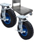 Heavy Duty Swivel Caster Wheels With Brakes for Workbenches and Furniture Carts, Top Plate Casters with trolley background