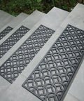 Azteca Indoor Outdoor Rubber Stair Treads 6 Pack Non Slip Mats For Stairs 9.75 By 29.75 Inches Durable Weatherproof Grip in use