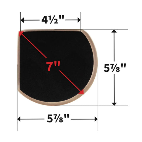 Dimensions of 7 Inch Corner Furniture Sliders For Carpet And Hard Floors, Anti Slip Moving Pads, Set Of 4 Beige